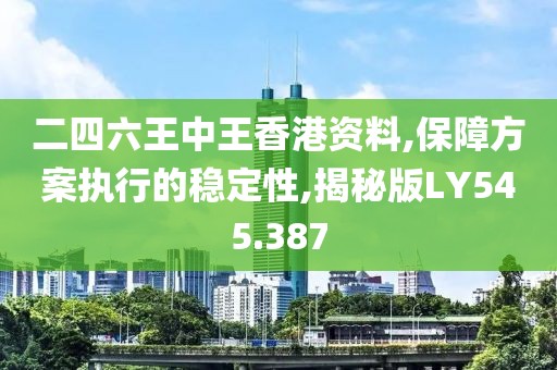 二四六王中王香港资料,保障方案执行的稳定性,揭秘版LY545.387