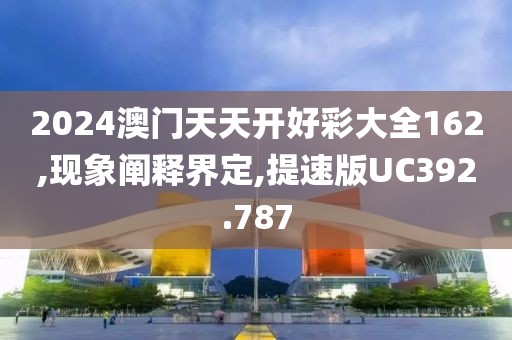 2024澳门天天开好彩大全162,现象阐释界定,提速版UC392.787