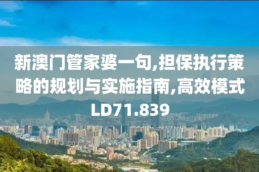 新澳门管家婆一句,担保执行策略的规划与实施指南,高效模式LD71.839