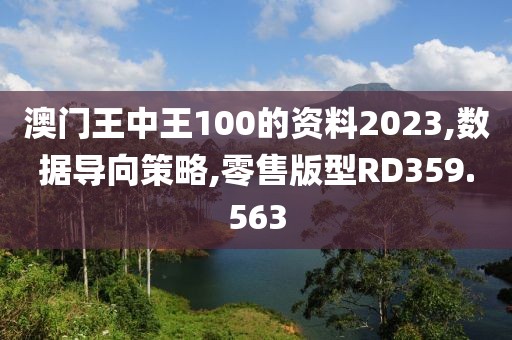 澳门王中王100的资料2023,数据导向策略,零售版型RD359.563