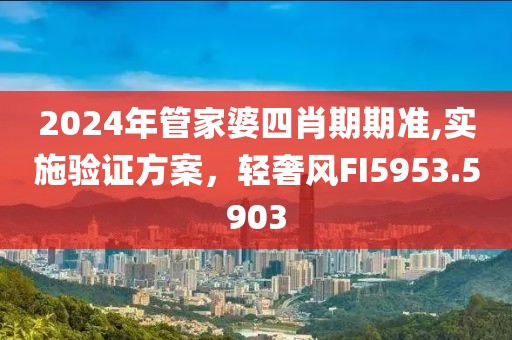 2024年管家婆四肖期期准,实施验证方案，轻奢风FI5953.5903