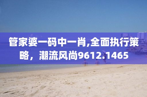 管家婆一码中一肖,全面执行策略，潮流风尚9612.1465