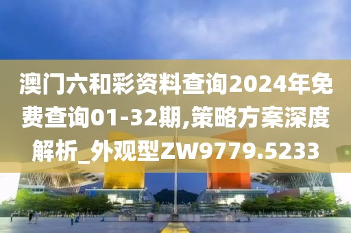 澳门六和彩资料查询2024年免费查询01-32期,策略方案深度解析_外观型ZW9779.5233