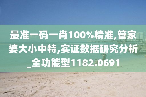最准一码一肖100%精准,管家婆大小中特,实证数据研究分析_全功能型1182.0691