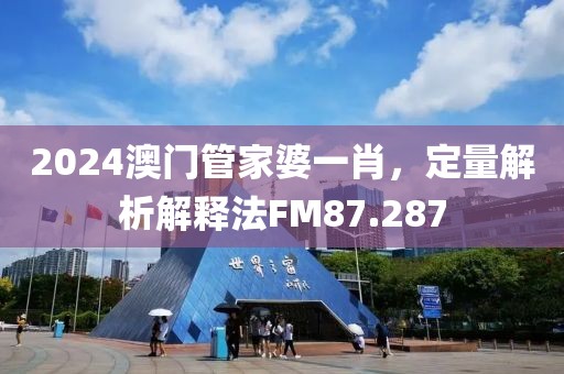 2024澳门管家婆一肖，定量解析解释法FM87.287