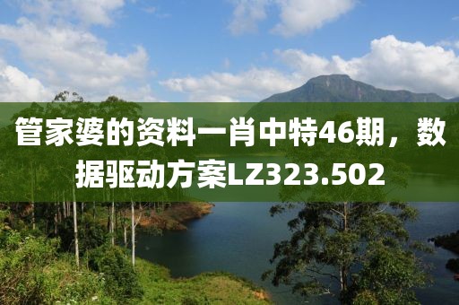 管家婆的资料一肖中特46期，数据驱动方案LZ323.502
