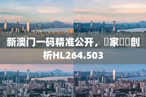 新澳门一码精准公开，專家觀點剖析HL264.503