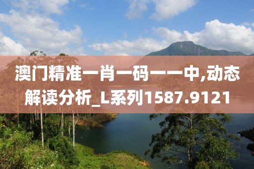 澳门精准一肖一码一一中,动态解读分析_L系列1587.9121