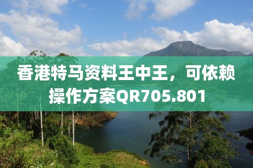 香港特马资料王中王，可依赖操作方案QR705.801