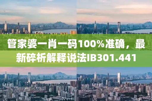 管家婆一肖一码100%准确，最新碎析解释说法IB301.441