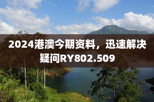2024港澳今期资料，迅速解决疑问RY802.509