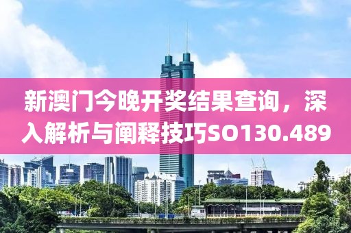 新澳门今晚开奖结果查询，深入解析与阐释技巧SO130.489
