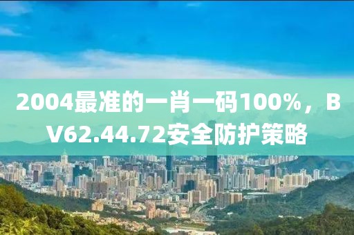 2004最准的一肖一码100%，BV62.44.72安全防护策略