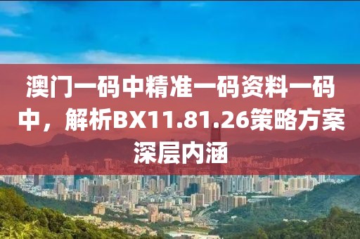 澳门一码中精准一码资料一码中，解析BX11.81.26策略方案深层内涵