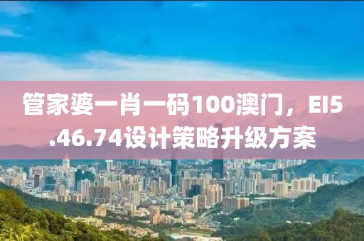 管家婆一肖一码100澳门，EI5.46.74设计策略升级方案
