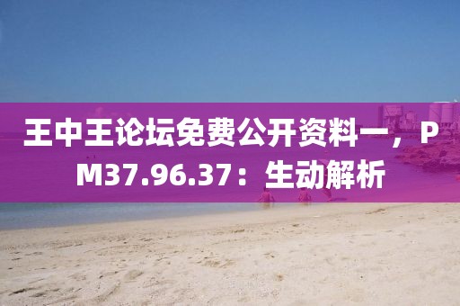 王中王论坛免费公开资料一，PM37.96.37：生动解析