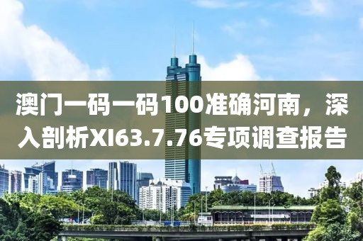 澳门一码一码100准确河南，深入剖析XI63.7.76专项调查报告