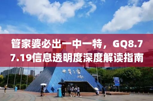 管家婆必出一中一特，GQ8.77.19信息透明度深度解读指南