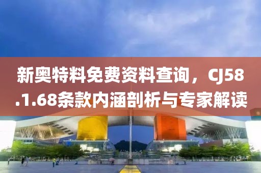 新奥特料免费资料查询，CJ58.1.68条款内涵剖析与专家解读