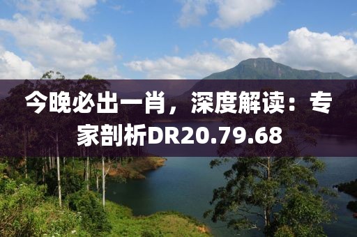 今晚必出一肖，深度解读：专家剖析DR20.79.68