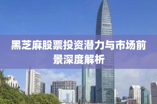 黑芝麻股票投资潜力与市场前景深度解析