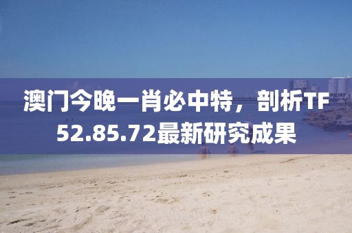 澳门今晚一肖必中特，剖析TF52.85.72最新研究成果